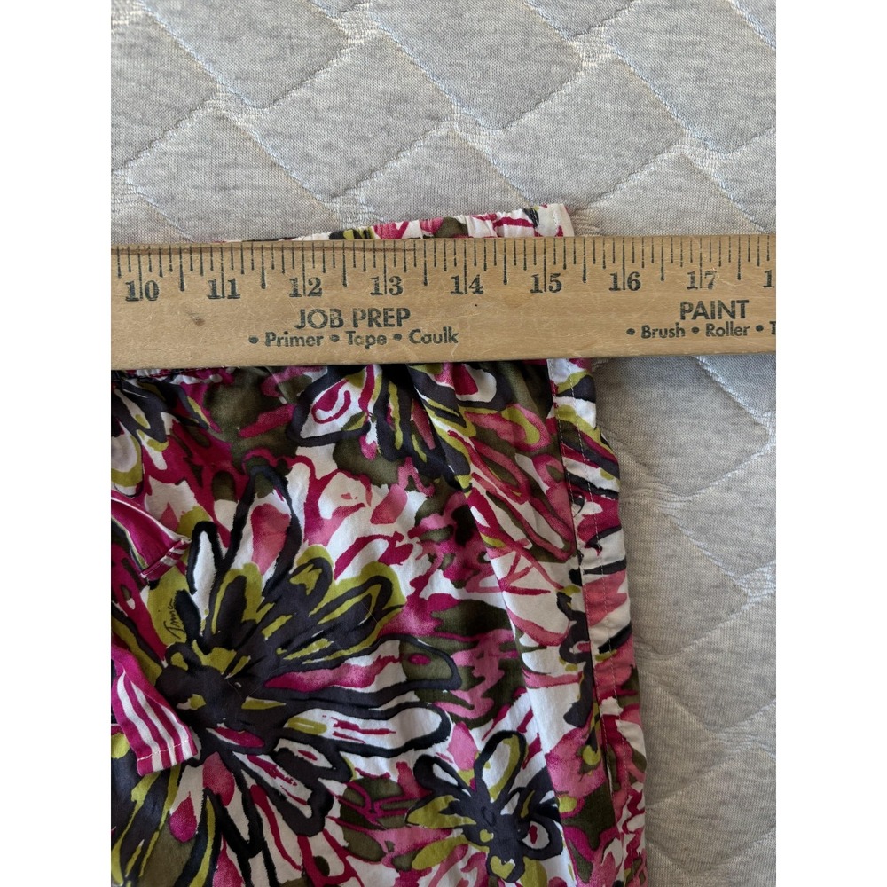 Trina Turk Pajama Set‎ Womens Large Pink Green Floral Print Cotton Sleepwear - Picture 9 of 9